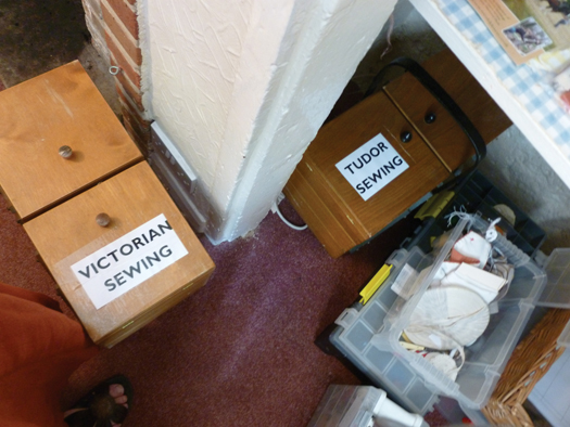 Period applicable sewing boxes from the workshops at the Weald and Downland museum, Chichester.: 